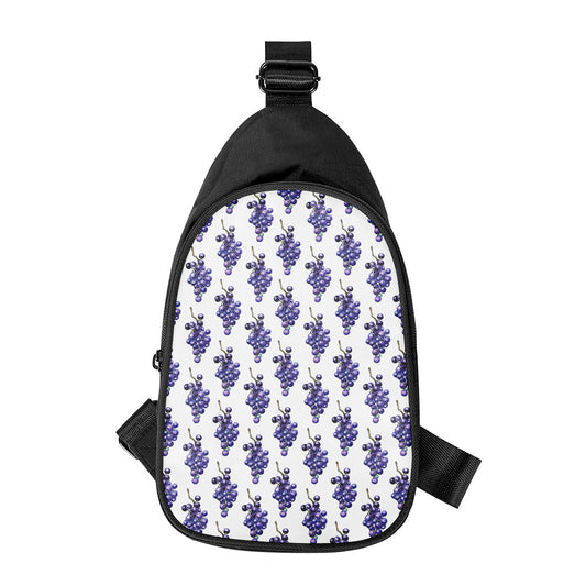 Watercolor Grape Pattern Print Chest Bag