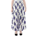 Watercolor Grape Pattern Print Chiffon Maxi Skirt
