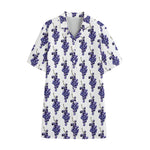 Watercolor Grape Pattern Print Cotton Hawaiian Shirt