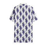 Watercolor Grape Pattern Print Cotton Hawaiian Shirt