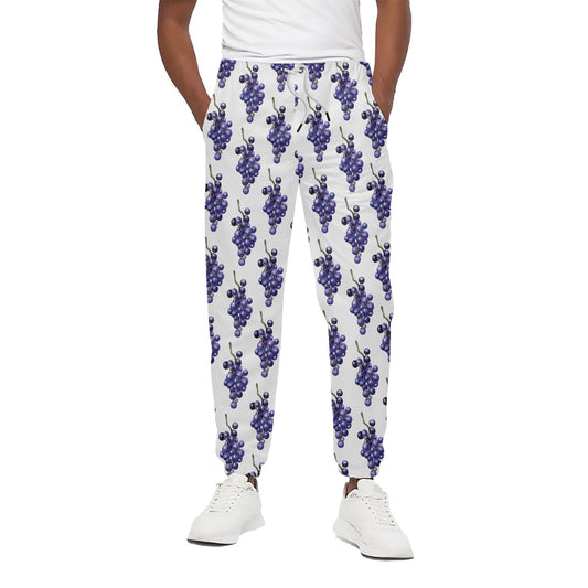 Watercolor Grape Pattern Print Cotton Pants