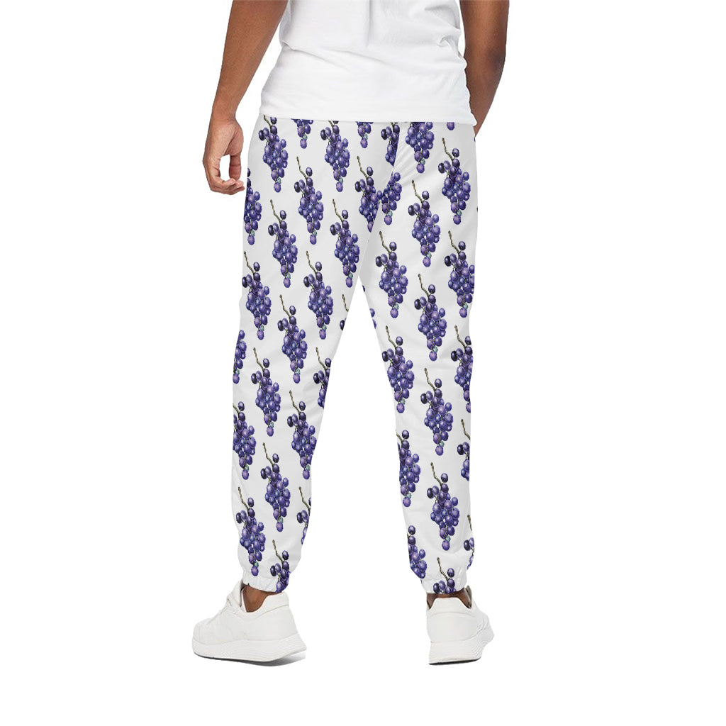 Watercolor Grape Pattern Print Cotton Pants