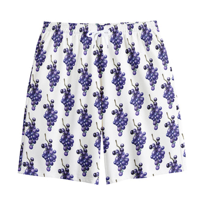 Watercolor Grape Pattern Print Cotton Shorts