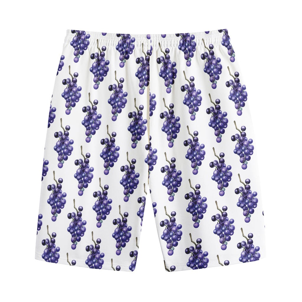 Watercolor Grape Pattern Print Cotton Shorts