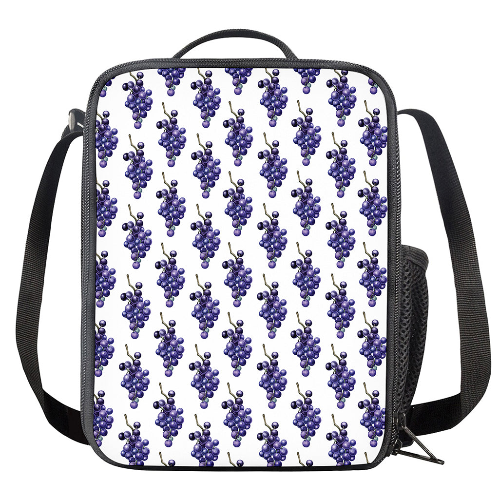 Watercolor Grape Pattern Print Crossbody Lunch Bag