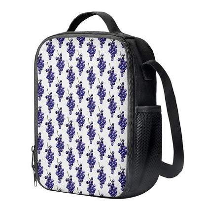 Watercolor Grape Pattern Print Crossbody Lunch Bag