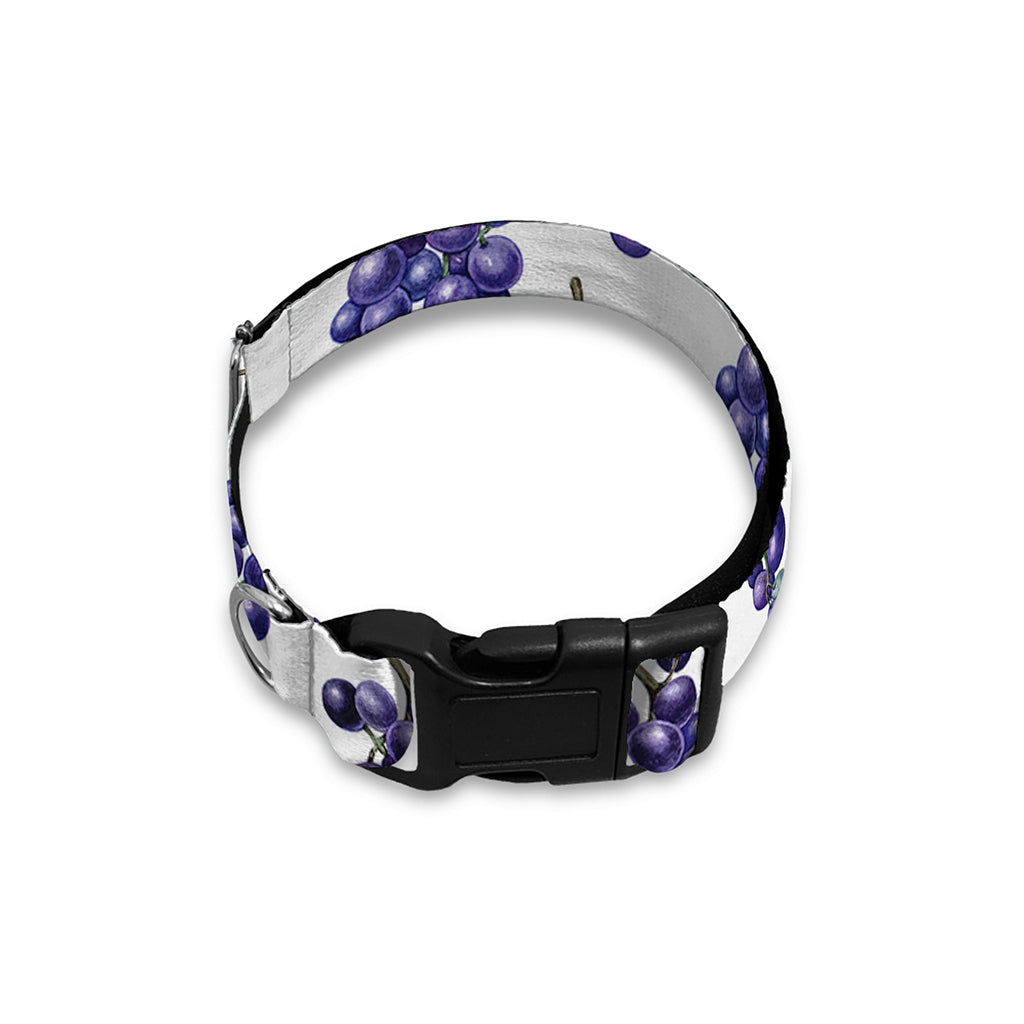 Watercolor Grape Pattern Print Dog Collar