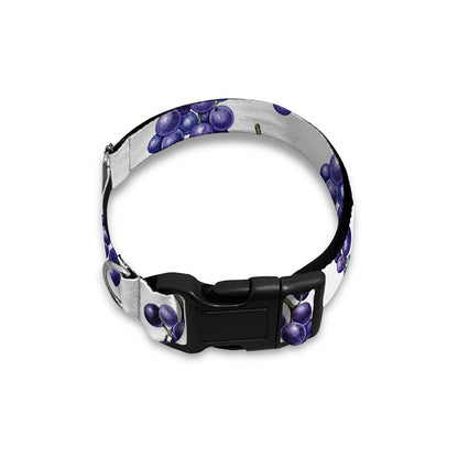 Watercolor Grape Pattern Print Dog Collar