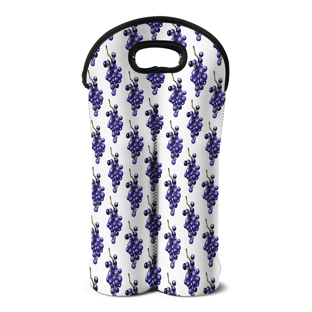 Watercolor Grape Pattern Print Double Neoprene Wine Tote