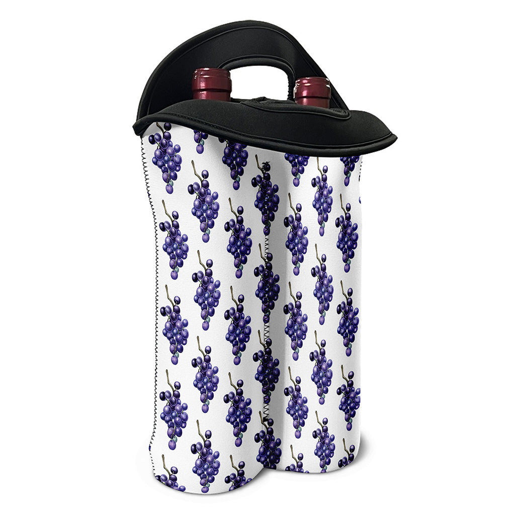 Watercolor Grape Pattern Print Double Neoprene Wine Tote