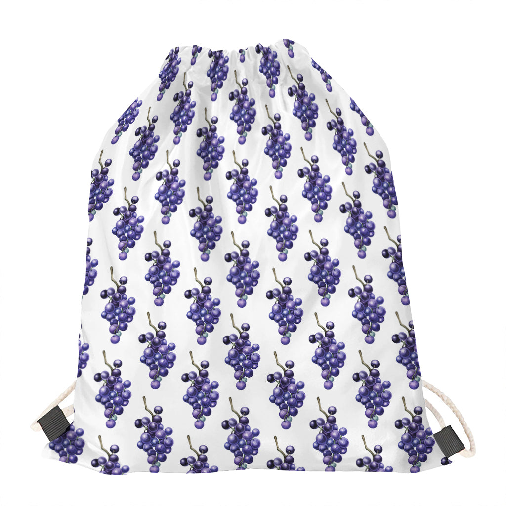 Watercolor Grape Pattern Print Drawstring Bag