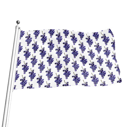 Watercolor Grape Pattern Print Flag