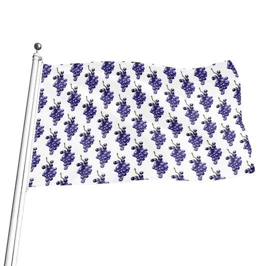 Watercolor Grape Pattern Print Flag