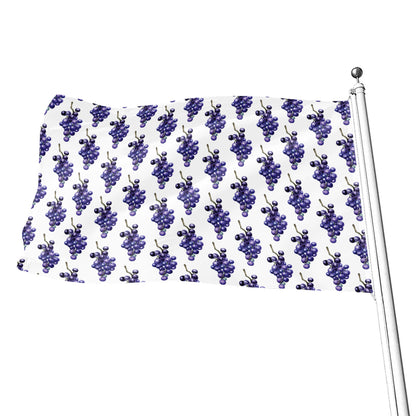 Watercolor Grape Pattern Print Flag