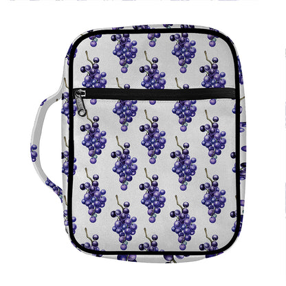 Watercolor Grape Pattern Print Front Pocket Bible Bag