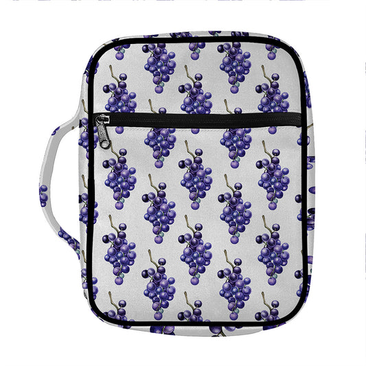 Watercolor Grape Pattern Print Front Pocket Bible Bag