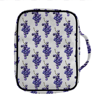 Watercolor Grape Pattern Print Front Pocket Bible Bag