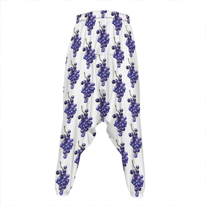Watercolor Grape Pattern Print Hammer Pants
