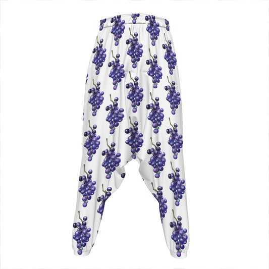 Watercolor Grape Pattern Print Hammer Pants