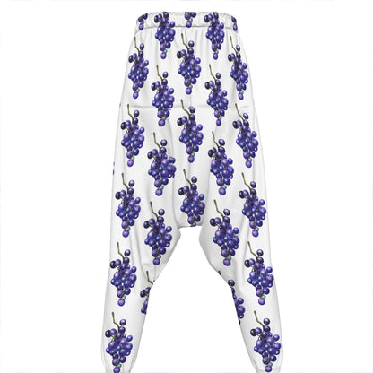 Watercolor Grape Pattern Print Hammer Pants