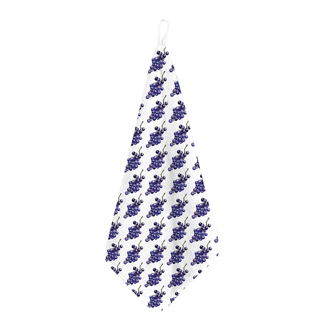 Watercolor Grape Pattern Print Hand Towel