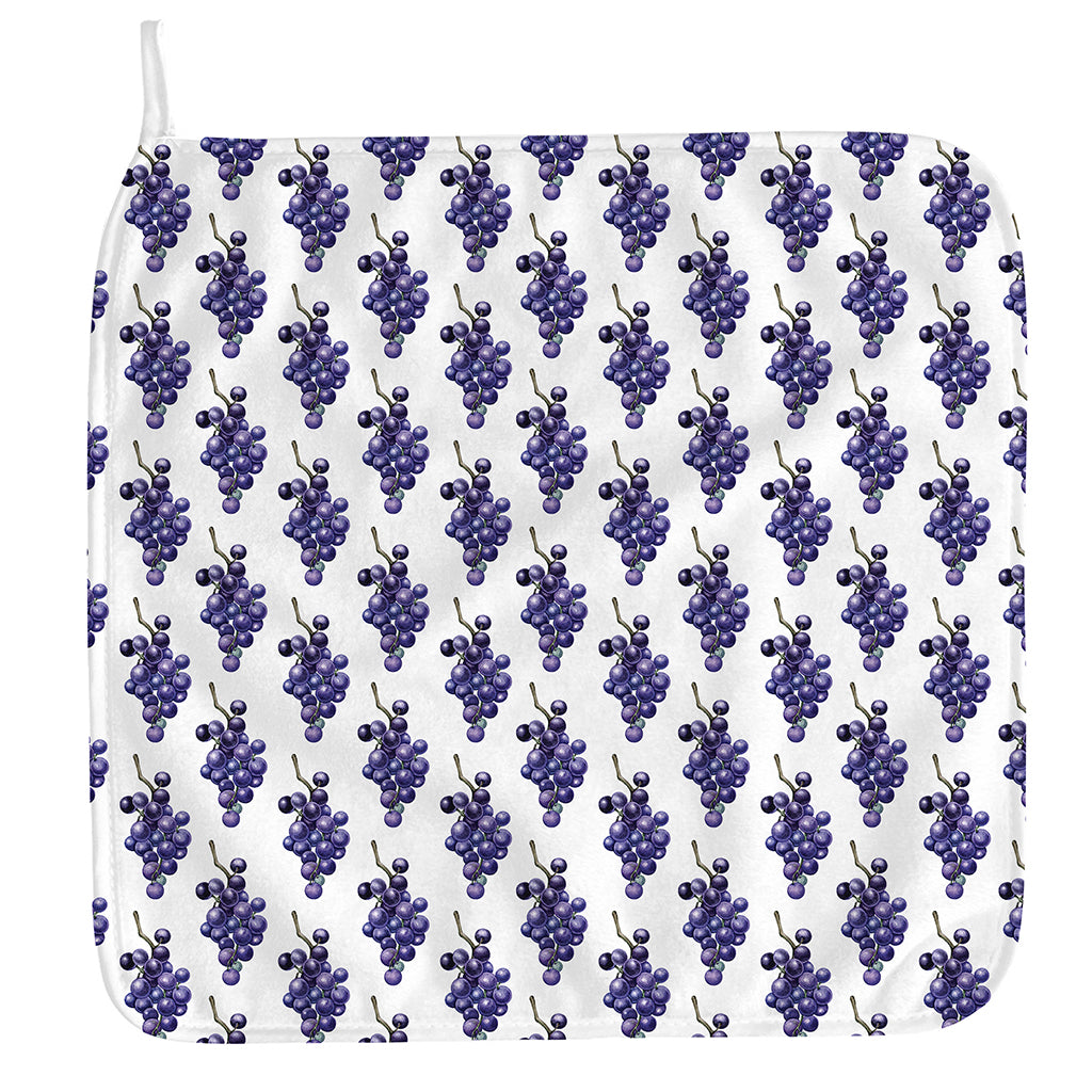 Watercolor Grape Pattern Print Hand Towel