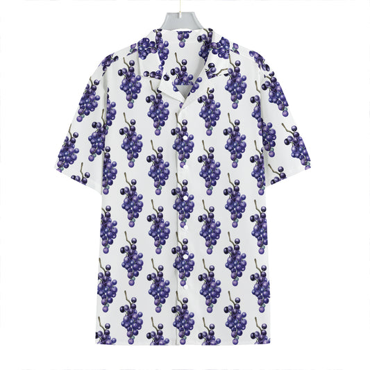 Watercolor Grape Pattern Print Hawaiian Shirt