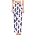 Watercolor Grape Pattern Print High Slit Maxi Skirt