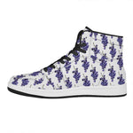 Watercolor Grape Pattern Print High Top Leather Sneakers