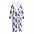 Watercolor Grape Pattern Print Hooded Bathrobe