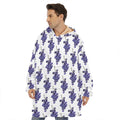 Watercolor Grape Pattern Print Hoodie Blanket