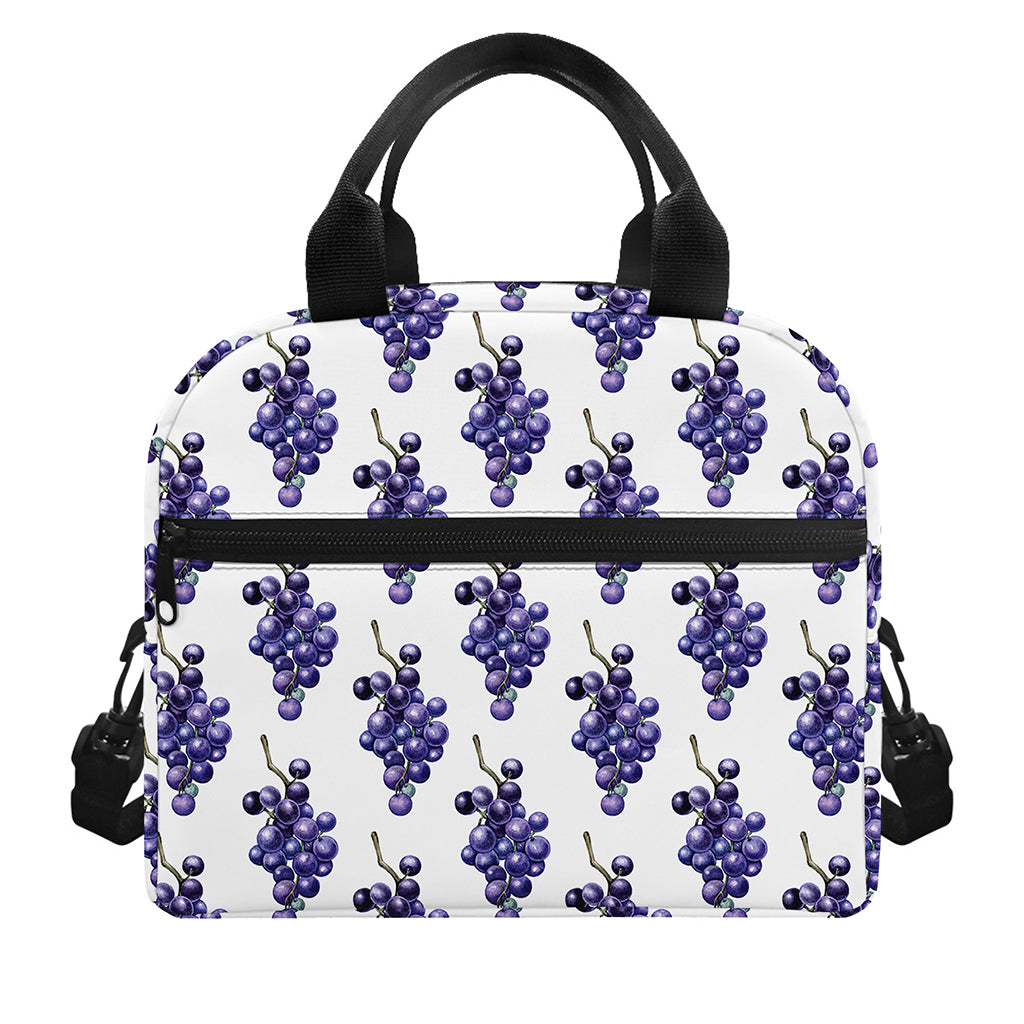Watercolor Grape Pattern Print Insulated Lunch Bag