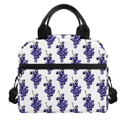 Watercolor Grape Pattern Print Insulated Lunch Bag