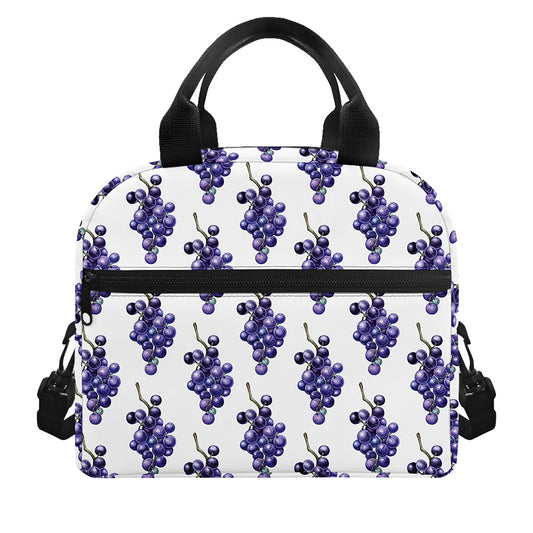 Watercolor Grape Pattern Print Insulated Lunch Bag