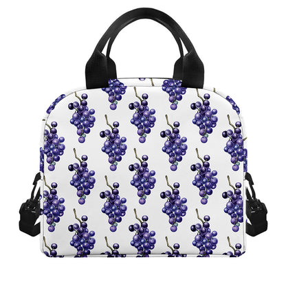 Watercolor Grape Pattern Print Insulated Lunch Bag