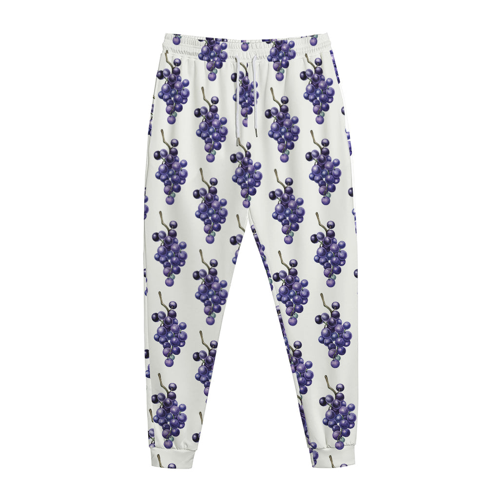Watercolor Grape Pattern Print Jogger Pants