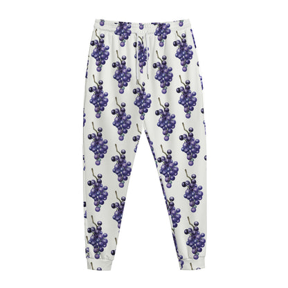 Watercolor Grape Pattern Print Jogger Pants