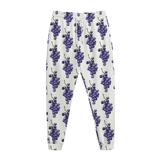 Watercolor Grape Pattern Print Jogger Pants