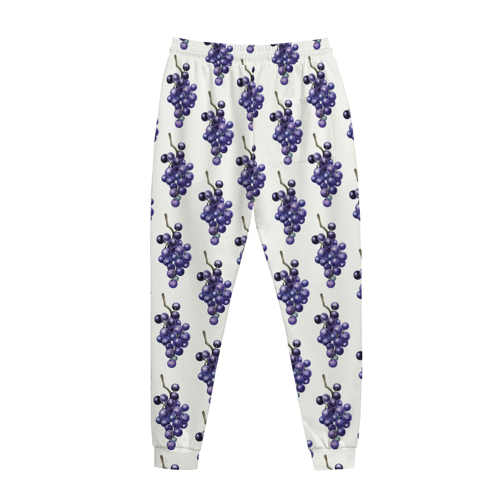 Watercolor Grape Pattern Print Jogger Pants