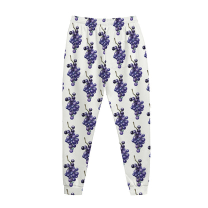 Watercolor Grape Pattern Print Jogger Pants