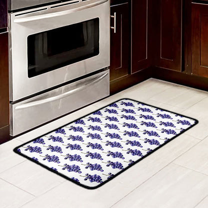 Watercolor Grape Pattern Print Kitchen Mat
