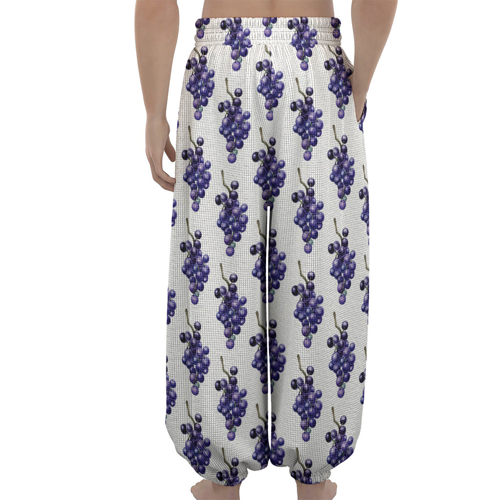 Watercolor Grape Pattern Print Lantern Pants