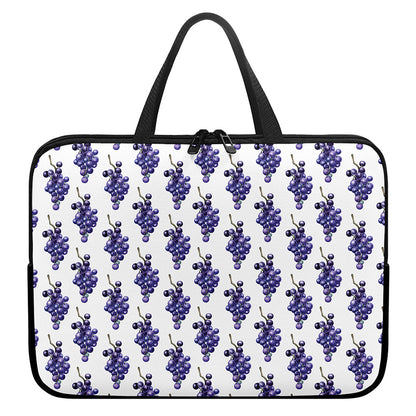 Watercolor Grape Pattern Print Laptop Sleeve With Handle