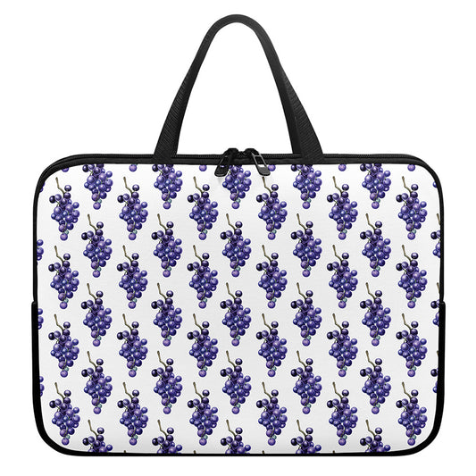 Watercolor Grape Pattern Print Laptop Sleeve With Handle