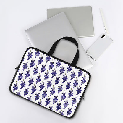 Watercolor Grape Pattern Print Laptop Sleeve With Handle