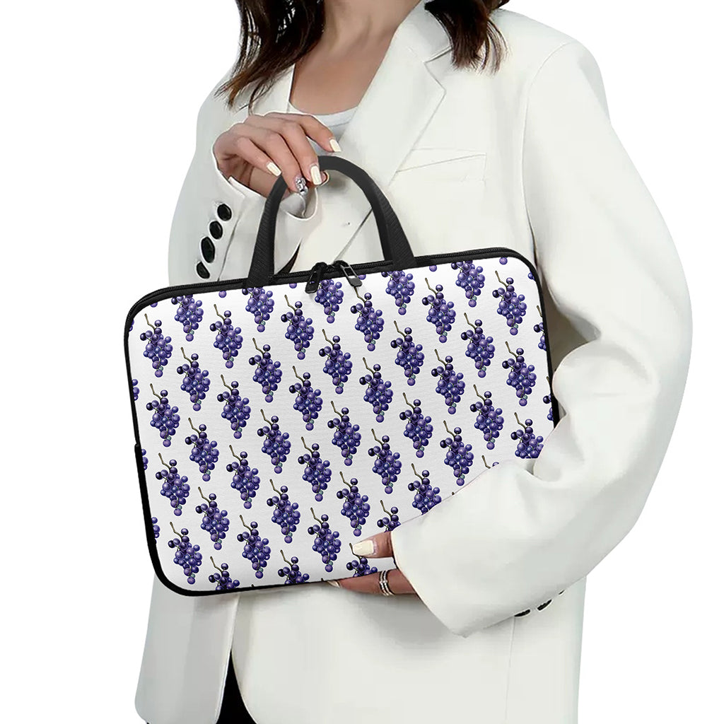 Watercolor Grape Pattern Print Laptop Sleeve With Handle
