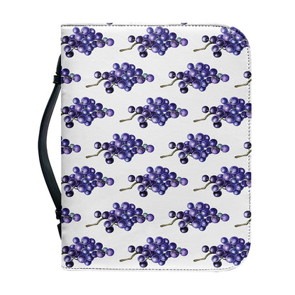 Watercolor Grape Pattern Print Leather Bible Cover