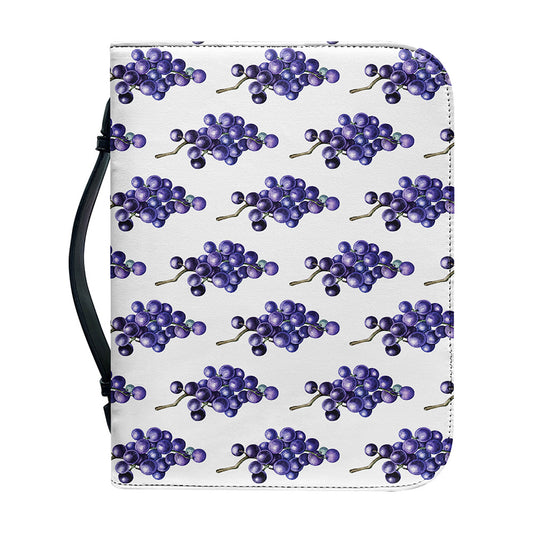 Watercolor Grape Pattern Print Leather Bible Cover