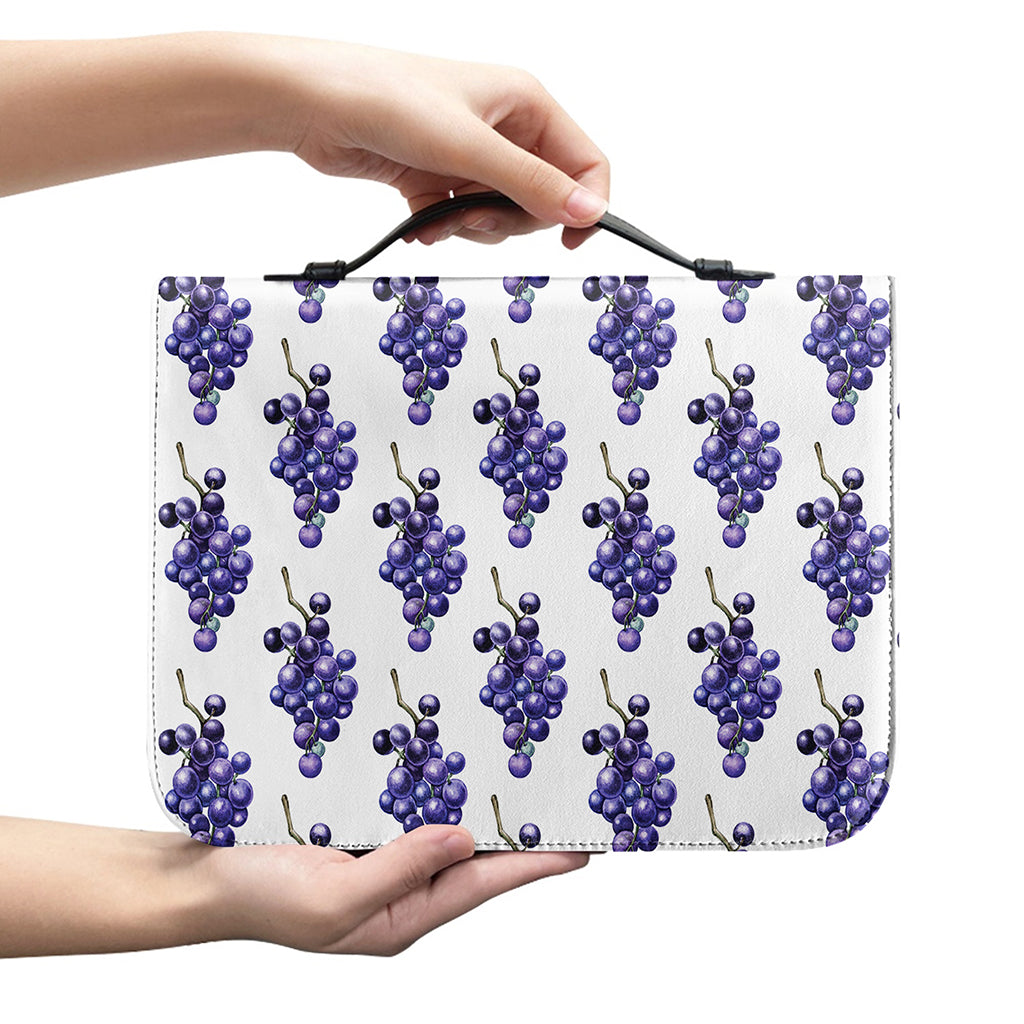 Watercolor Grape Pattern Print Leather Bible Cover