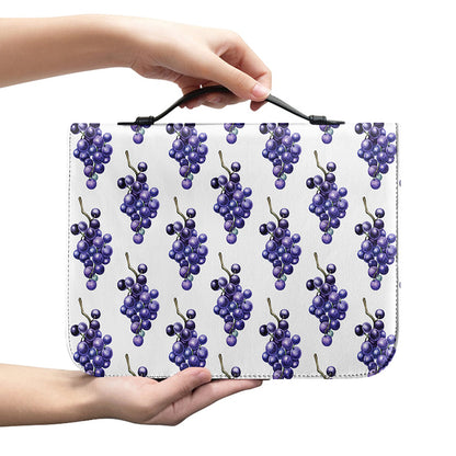 Watercolor Grape Pattern Print Leather Bible Cover